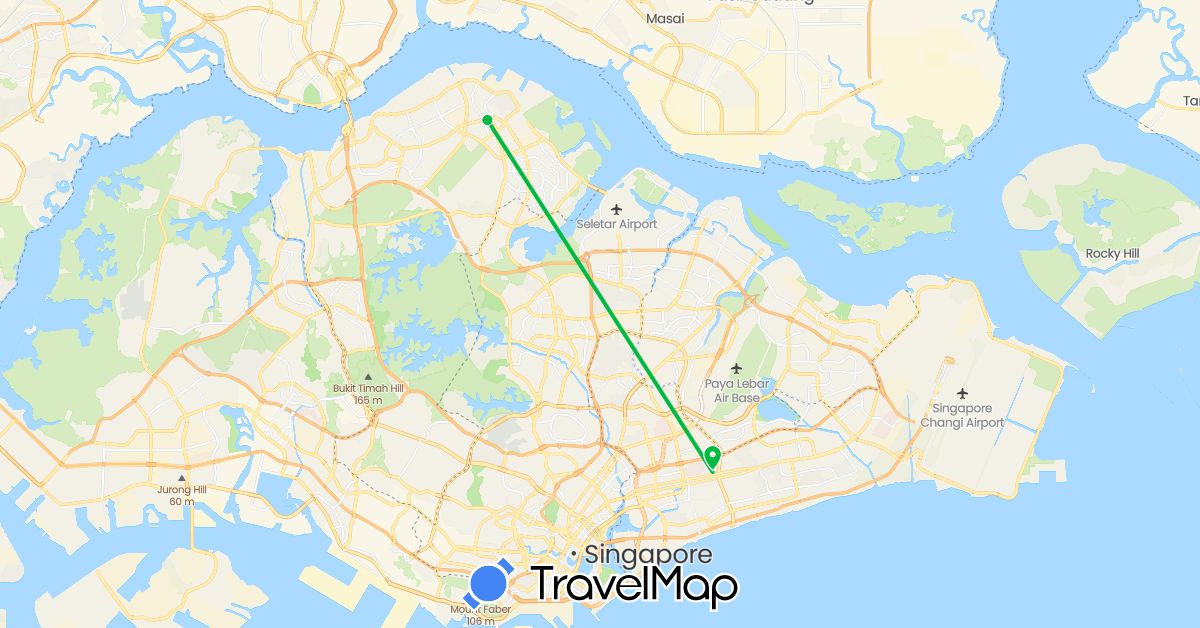 TravelMap itinerary: driving, bus in Singapore (Asia)